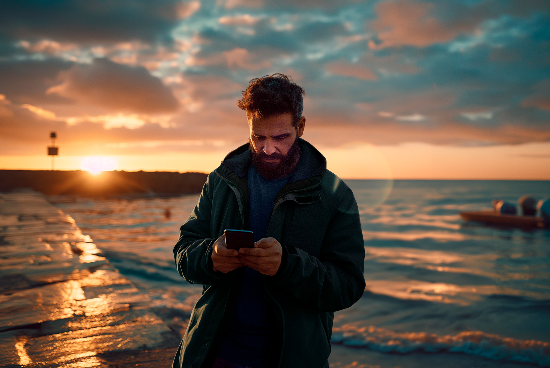 homme connecté à l’application my cupra, gérant et accédant à son terramar cupra.